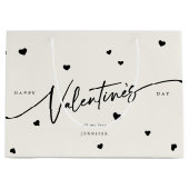 Elegant Script Font + Hearts Valentijnsdag Groot Cadeauzakje (Voorkant)