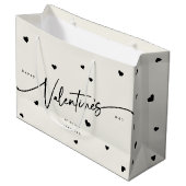 Elegant Script Font + Hearts Valentijnsdag Groot Cadeauzakje (Voorkant Gekanteld)