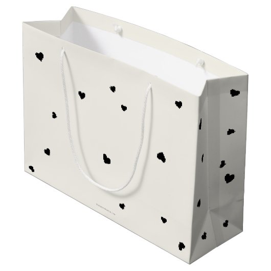 Elegant Script Font + Hearts Valentijnsdag Groot Cadeauzakje (Achterkant Gekanteld)