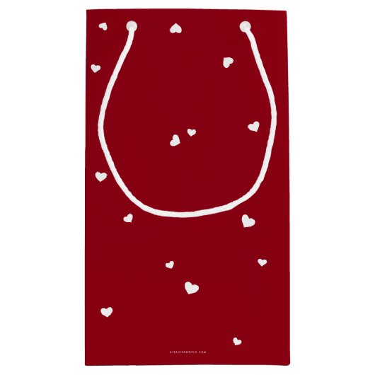 Elegant Script Font + Hearts Valentijnsdag Klein Cadeauzakje (Achterkant)