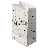 Elegant Script Font + Hearts Valentijnsdag Klein Cadeauzakje (Voorkant Gekanteld)