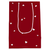 Elegant Script Font + Hearts Valentijnsdag Medium Cadeauzakje (Achterkant)