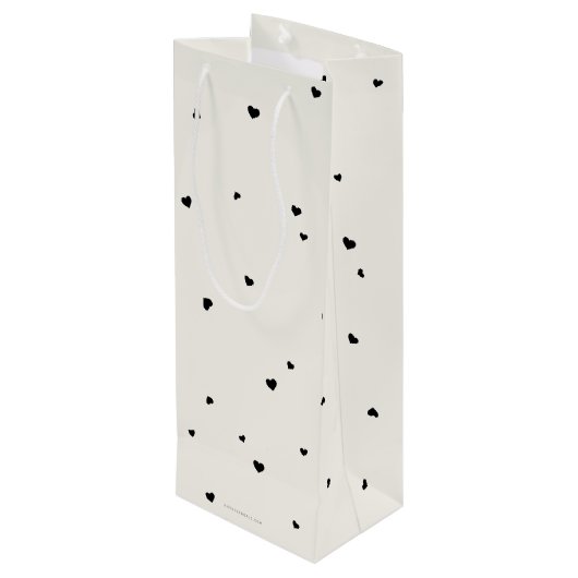 Elegant Script Font + Hearts Valentijnsdag Wijn Cadeautas (Achterkant Gekanteld)