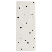 Elegant Script Font + Hearts Valentijnsdag Wijn Cadeautas (Achterkant)