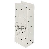 Elegant Script Font + Hearts Valentijnsdag Wijn Cadeautas (Voorkant Gekanteld)