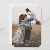 Elegant Script Font Merry Christmas Photo Feestdagenkaart (Voorkant)
