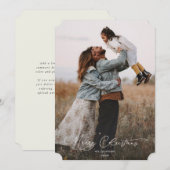 Elegant Script Font Merry Christmas Photo Feestdagenkaart (Voorkant / Achterkant)