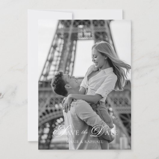 Elegant Script Font Photo Save the Date (Voorkant)
