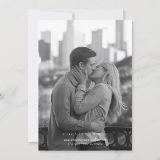 Elegant Script Font Photo Save the Date (Achterkant)