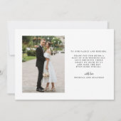 Elegant Script Font Trouwfoto Dank u kaart (Achterkant)