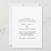Elegant Script Formal Brides Parents Wedding Kaart (Voorkant)