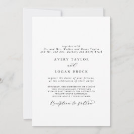 Elegant Script Formal Couple en Beide ouders bruil Kaart