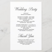 Elegant Script Formeel Wit Huwelijksprogramma (Achterkant)