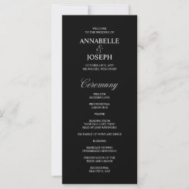 Elegant Script Formeel Zwart Huwelijksprogramma