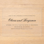 Elegant script formele repetitie diner duidelijk acryl uitnodigingen (Voorkant)