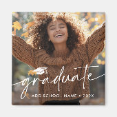 Elegant script & foto afstudeerjaar school magneet (Voorkant)