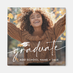 Elegant script & foto afstudeerjaar school magneet