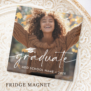 Elegant script & foto afstudeerjaar school magneet
