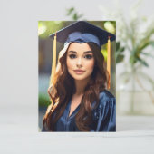 Elegant Script foto Afstuderen 2026 Dank je wel Bedankkaart (Staand voorkant)