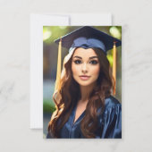 Elegant Script foto Afstuderen Bedankt Kaarten (Voorkant)