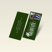 Elegant Script Foto Afstuderen Naam Kaart Mini Visitekaartje