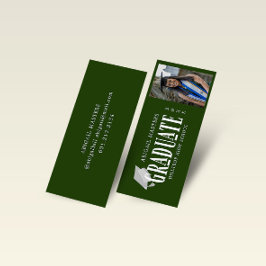 Elegant Script Foto Afstuderen Naam Kaart Mini Visitekaartje