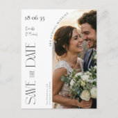 Elegant Script Foto Boog Huwelijk Save The Date Briefkaart (Voorkant)