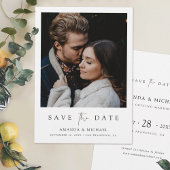 Elegant Script Foto Bruiloft Bewaar de Datum Uitno Save The Date