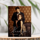 Elegant Script Foto bruiloft Dank u Briefkaart