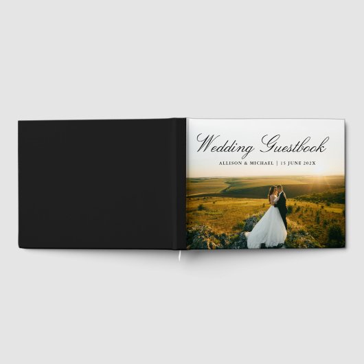 Elegant script foto bruiloft gastenboek (Volledig)