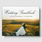 Elegant script foto bruiloft gastenboek (Voorkant)