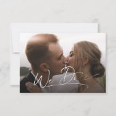 Elegant script foto bruiloft minimaal modern RSVP (Voorkant)