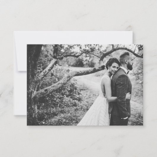 Elegant script foto bruiloft plat notitiekaartje (Voorkant)