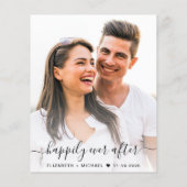 Elegant Script Foto Budget Bruiloft Uitnodiging (Achterkant)