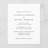 Elegant Script Foto Budget Bruiloft Uitnodiging (Voorkant)