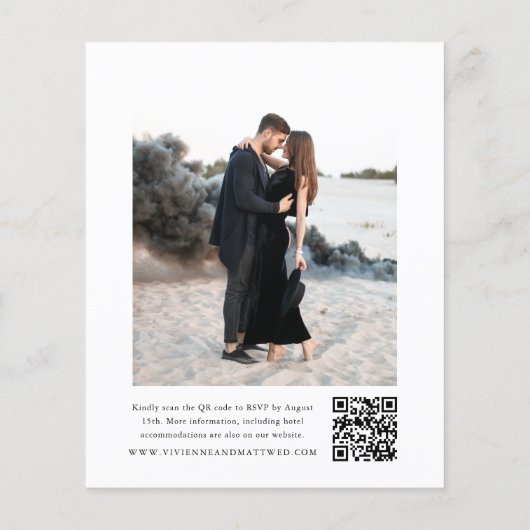 Elegant Script Foto Budget Bruiloft Uitnodiging (Achterkant)