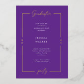 Elegant Script Foto Folie Graduation Party Folie Uitnodiging (Voorkant)