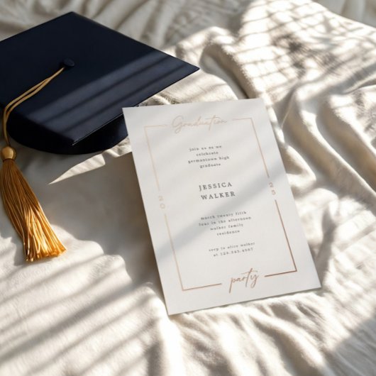 Elegant Script Foto Folie Graduation Party Folie Uitnodiging