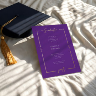 Elegant Script Foto Folie Graduation Party Folie Uitnodiging