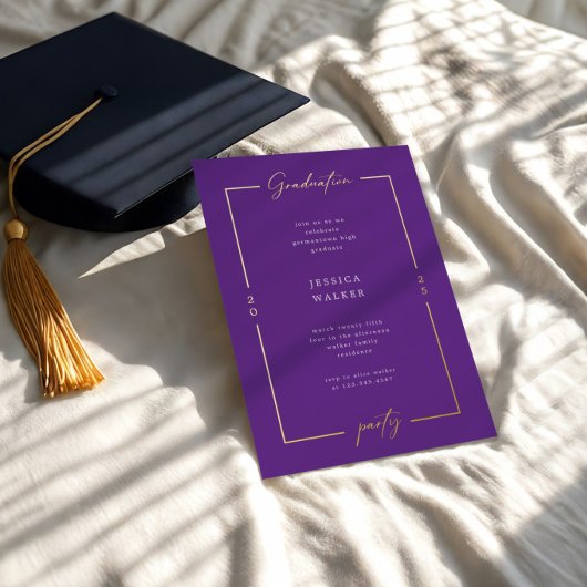 Elegant Script Foto Folie Graduation Party Folie Uitnodiging