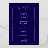 Elegant Script Foto Folie Graduation Party Uitnodiging (Voorkant)