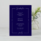 Elegant Script Foto Folie Graduation Party Uitnodiging (Staand Voorkant)