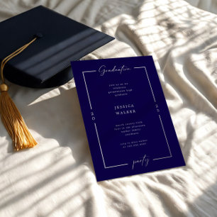 Elegant Script Foto Folie Graduation Party Uitnodiging