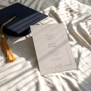 Elegant Script Foto Folie Graduation Party Uitnodiging
