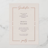 Elegant Script Foto Folie Graduation Party Uitnodiging (Voorkant)