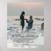 Elegant Script Foto Gold Welkom bij ons huwelijk Poster (Voorkant)