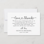 Elegant Script Foto Hart Wedding Bedankt Card (Voorkant)