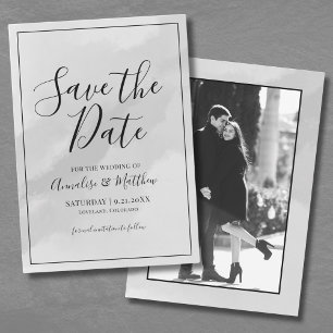 Elegant Script Foto Huwelijk Save The Date Kaart