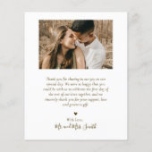 Elegant Script Foto Huwelijks Dankjewel Budget Flyer (Achterkant)