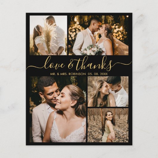 Elegant Script Foto Huwelijks Dankjewel Budget Flyer (Voorkant)